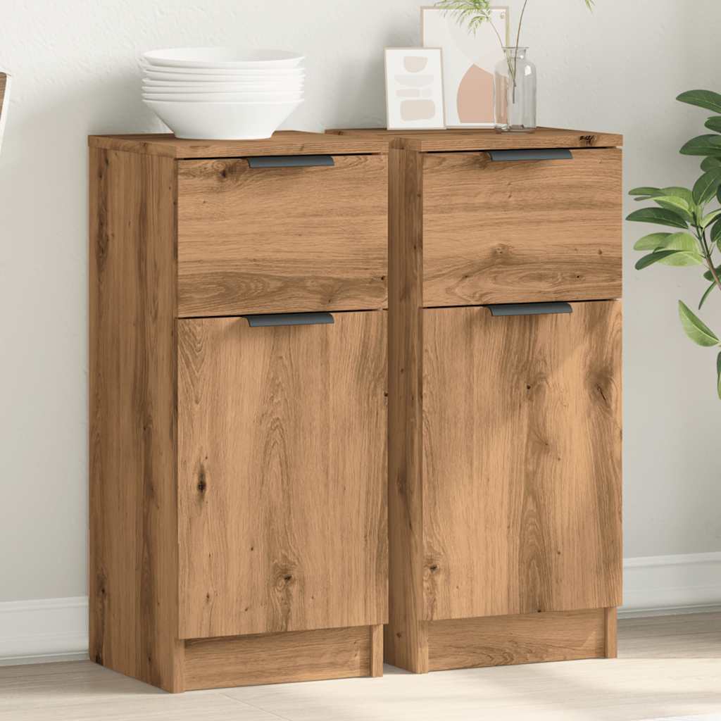 Sideboards 2 pcs Artisan Oak 30x30x70 cm Engineered Wood